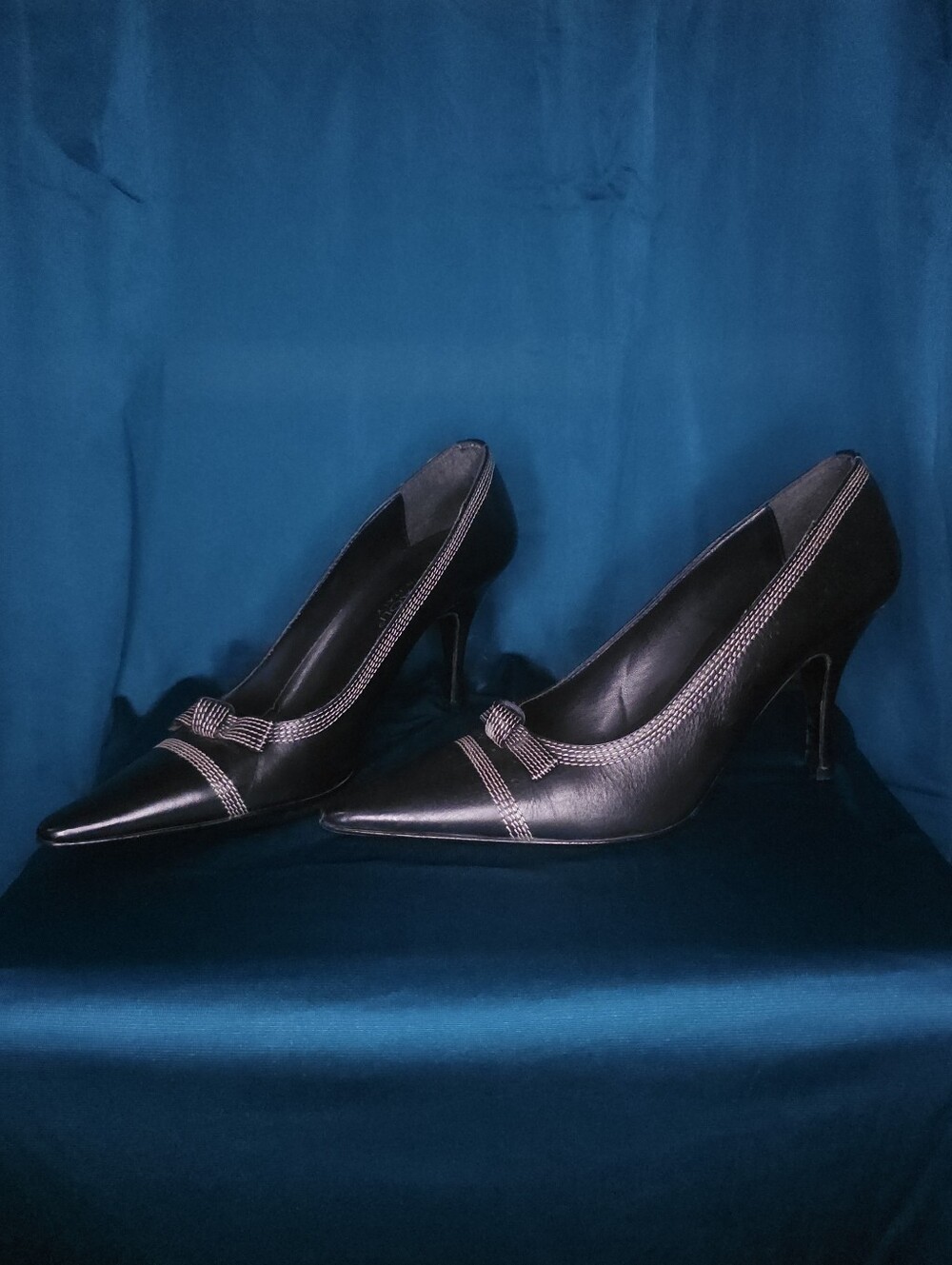 Mila Paoli Black Pointed-Toe Stiletto Pumps